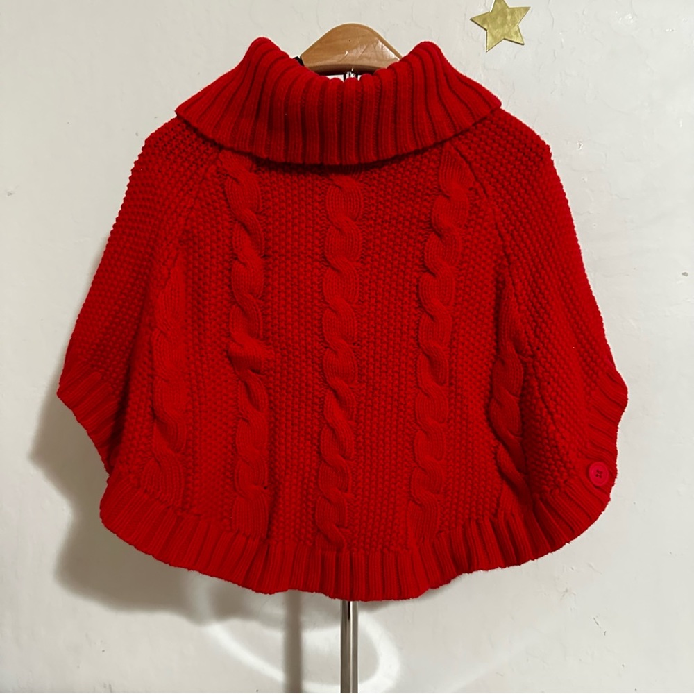 Carter’s Kid Sweater Cape (poncho) Red Size 4/4A